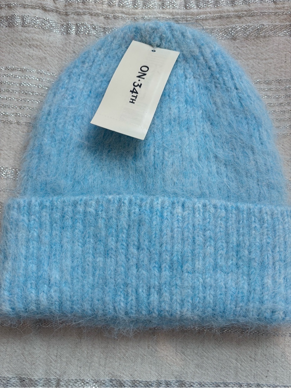 On 34th Knit Women’s Beanie Hat Blue NWT